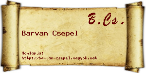 Barvan Csepel névjegykártya